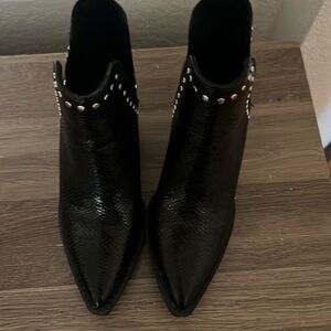 Black booties- women size 6